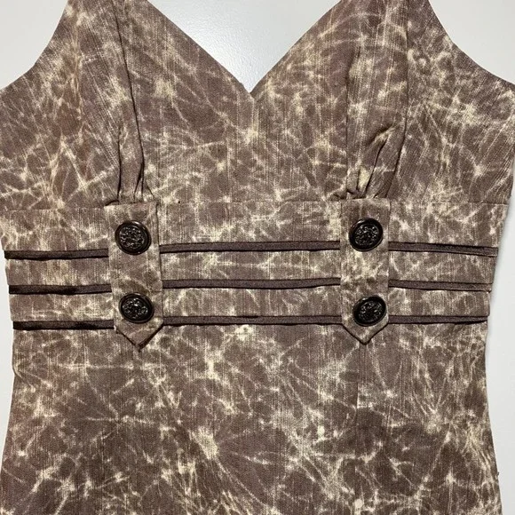 Katia Spaghetti Strap Straight Mini Dress Size S Brown - Picture 3 of 5